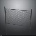 Chain Link Fence Structure With Steel Support Posts And Wire Mesh