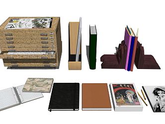 Modern notebook sketchbook 3d model