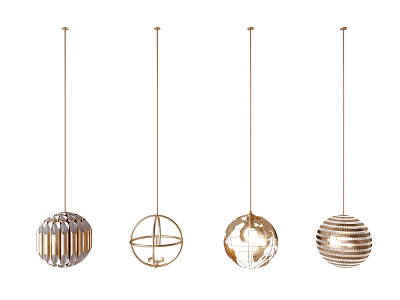Modern Spherical Chandeliers With Four Different Design Styles For Home Decor 3d model