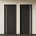 Modern Black Hinged Doors With Decorative Side Patterns And Sleek Design