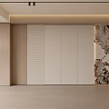 Modern Interior Background Wall Design With Wooden Panels And Marble Accents