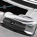 Mercedes Benz Concept Car Silver Body Front Grille And Headlights Modern Design