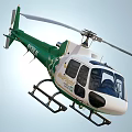 Green and White AirMed MedFlight Helicopter in Flight for Emergency Medical Services