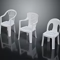 White Plastic Chairs Three Modern Styles With Hollow Backrest And Ergonomic Design