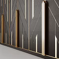 Elegant Modern Wardrobe Interior Design With Black Finish And Gold Geometric Lines