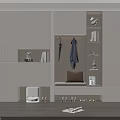 Modern White Shoe Cabinet With Integrated Coat Hanging Area Shoe Bench And Storage Shelves