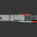 Futuristic Sci-Fi Weapon Silver And Red Body With Modern Design Grip And Number 27 Detail