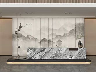 New Chinese Front Desk Hotel 3d model