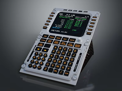 Industrial Electronic Control Panel With Digital Data Display And Keypad Buttons 3d model