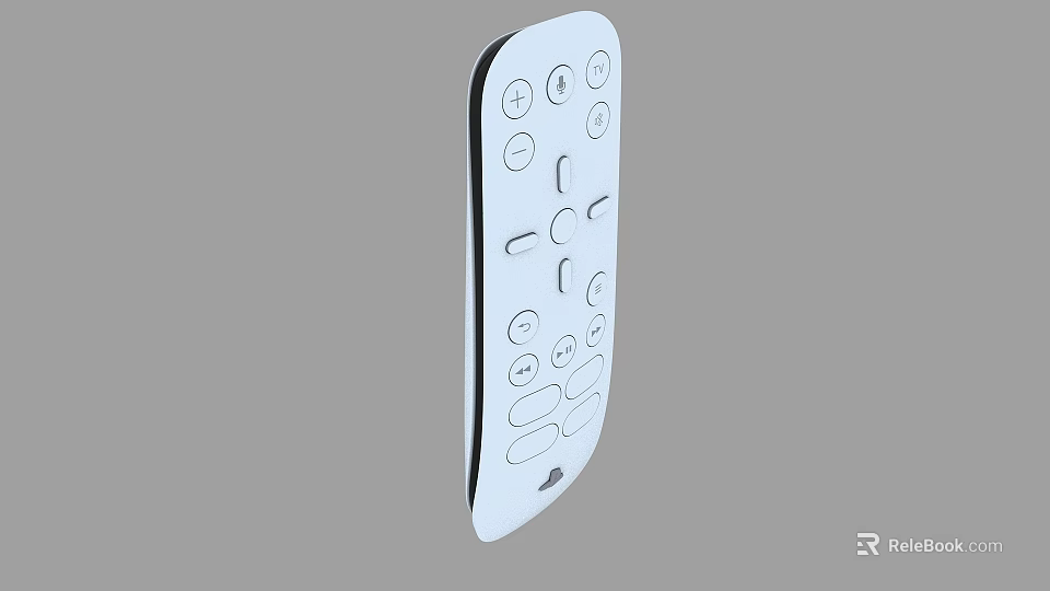 Sleek White Remote Control For Digital Devices Featuring Multiple Function Buttons 3d model