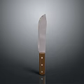 Stainless Steel Household Kitchen Knife With Wooden Handle And Metal Rivets