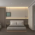 Modern Hotel Room Interior With King Bed Comfy Sofa Writing Desk And Sheer Curtains