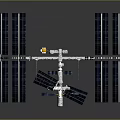 3D Space Station Model Featuring Solar Panels And Connected Modules 3d model