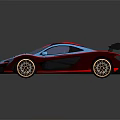 Super Sports Car Blue And Red With Aerodynamic Design Rear Spoiler And Alloy Wheels