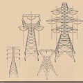 Industrial Power Towers With Various Structural Designs For High Voltage Transmission