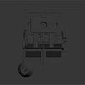 Industrial Specialized Vehicle With White Body Mechanical Structure Rotating Component And Wheels