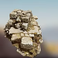 Natural Stone Wood Combined Structure With Rustic Stacked Texture And Earthy Tones