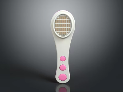 Handheld Personal Care Appliance Featuring White Design Pink Buttons and Mesh Panel 3d model