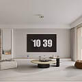 Modern Living and Dining Room Interior Design With Sofa Coffee Table And Wall Art