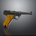 Vintage Classic Pistol With Wooden Grip Metal Frame And Retro Design
