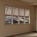 Traditional Japanese Room With Wooden Lattice Windows Exterior View And Vase Decor