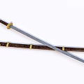 Traditional Swords With Wooden Handles Golden Accents Crossed Sharp Metal Blades