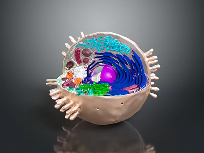 Detailed 3D Cell Organelles Structure With Internal Components And Surface Projections 3d model