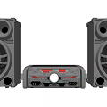 Home Audio System With Two Speakers And Control Unit For High Quality Sound
