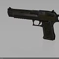 Modern Dark Metal Tactical Pistol With Textured Grip And Barrel Design