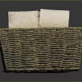 Wicker Basket Holding Soft Toilet Paper Rolls For Bathroom Organization