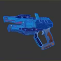 Futuristic Toy Gun With Vibrant Blue Pink And Orange Accents