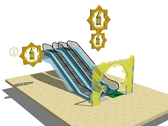 modern elevator escalator 3d model