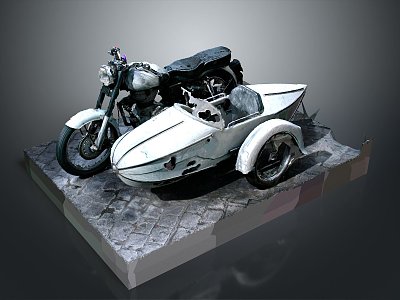 Industrial Style Motorcycle Postman Motorcycle Three-wheeled Motorcycle Classic Motorcycle Retro Motorcycle Classic Motorcycle 3d model