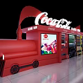 Coca Cola Event Entrance with Red Design and Multiple Beverage Vending Machines