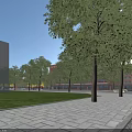 Modern School Buildings Campus Layout With Sports Field And Green Spaces Surrounded By Urban Area
