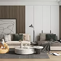 Nordic Sofa Coffee Table Combination 3d model