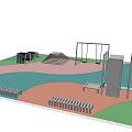 Colorful Kids Playground Equipment Design With Geometric Structures And Curved Surfaces