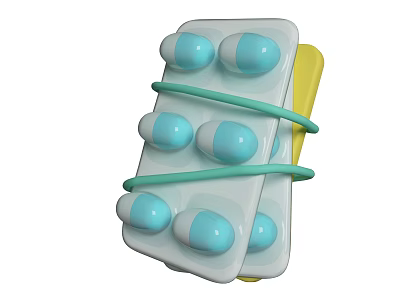 Medical Device Blister Pack For Blue Pills With Single Use Protective Packaging 3d model