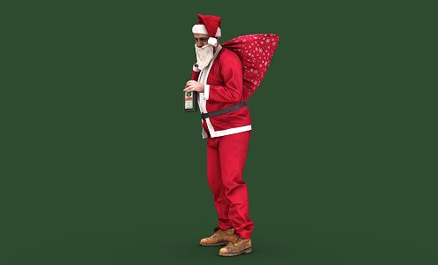 Modern man Santa Claus 3d model