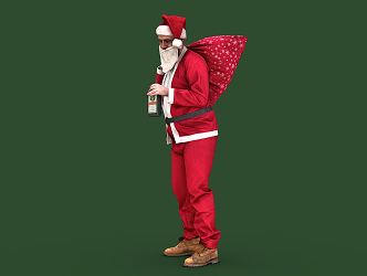 Modern man Santa Claus 3d model