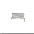 Modern Outdoor Bench With Woven Rattan Seat And Metal Frame Design