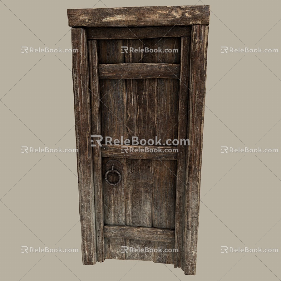 Modern Wooden Door Chinese Style Wooden Door Old Wooden Door Gate 3d model