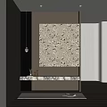 Modern Entryway Side Cabinet With Patterned Doors And Marble Countertop Decor 3d model