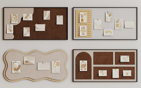 Display board photo wall 3d model