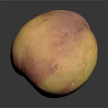 Fresh Ripe Peach With Red And Yellow Skin On Black Surface