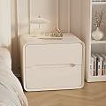 Modern Light Colored Nightstand with Gold Lamp Pink Bird DIOR Letters White Bookshelf Books Vase