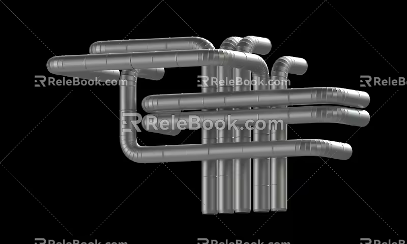 modern pipeline pipe 3d model