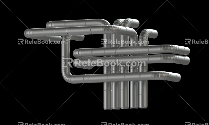 modern pipeline pipe 3d model