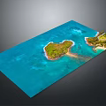 Aerial View Of Tropical Islands With Blue Water Green Vegetation And Sandy Beaches