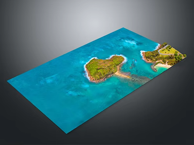 Aerial View Of Tropical Islands With Blue Water Green Vegetation And Sandy Beaches 3d model